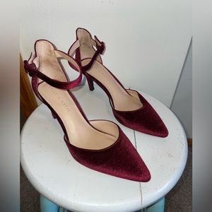 Kelly & Katie Velvet Maroon Heels Size 8.5